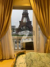 Fully furnished Facing Eiffel Tower 1-bed apartment available for rent at a very prime location of Bahria Town Bahria Town Sector F