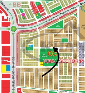 1 Kanal Residential Plot Corner, Facing Park, 75 Ft Road Very Hot Location In CC Block LDA City