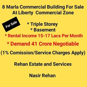 8Marla Commercial Building For Sale At Liberty Market Lahore
