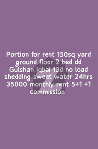 Portion for rent ground floor Gulshan Iqbal 13d Gulshan-e-Iqbal Block 13/D-3
