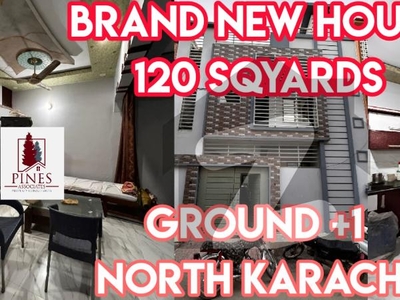 120 SQYARDS | NEW BEAUTIFUL HOUSE | 2BED DRAWING LOUNGE PLANNING With Great ventilation no issue of sweet water NORTH KARACHI SECTOR 8 ( DEMAND 225 LACS) North Karachi Sector 8