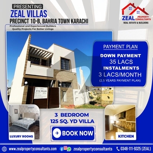 Luxurious 125 Sq. Yards Villa: Your Dream Home in Precinct 10-B, Bahria Town Karachi - Own it with Easy Installments Bahria Town Precinct 10-B