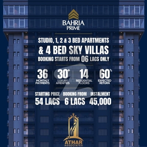 Booking Start From 6 Lac Book Now Your Own Dream Home Flat For Sale Bahria Town Tipu Sultan Block