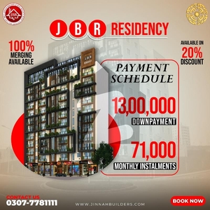 JBR Residency 2,BED Apartment Available in easy Monthly installments Bahria Town Precinct 8