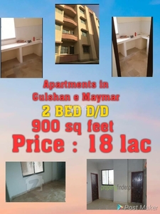 900 Square Feet Apartment for Sale in Karachi Gulshan E Maymar