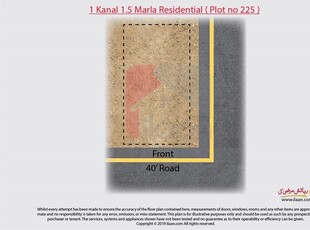1 kanal 1.5 marla plot ( Plot no 225 ) for sale in Block FF, Phase 4, DHA, Lahore