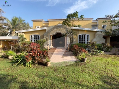 Exclusive Listing - The Spanish Casa - 1000 Yards - Central Location Of Phase-VI - 1+3 Bedrooms - Guest Room - 90 X 100 - Outdoor Pool - Without Basement - Lush Green Maintained Garden ! DHA Phase 6